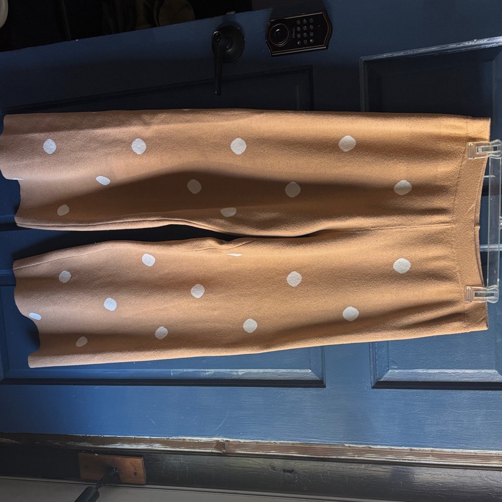 Tan Polka Dot Knit pant
